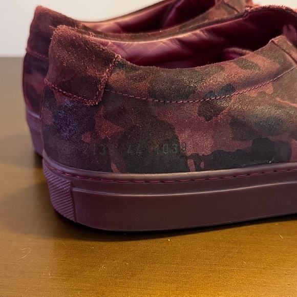 Common Projects Red Camouflage Suede Low Top Achilles Sneakers Size 11 - Picture 4 of 11